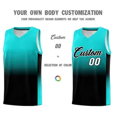 Bright Green Black Gradient Fashion Sets Basketball Jersey 3