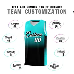 Bright Green Black Gradient Fashion Sets Basketball Jersey 4