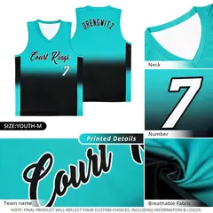 Bright Green Black Gradient Fashion Sets Basketball Jersey 6