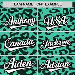 Bright Green Black Leopard Print Baseball Jersey 3