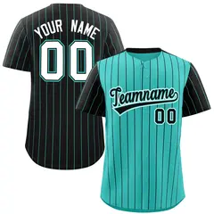Bright Green Black Pinstripe Raglan Sleeves Baseball Jersey 1