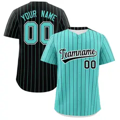 Bright Green Black Pinstripe Two-Tone Baseball Jersey 1