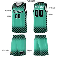 Bright Green Black Plaid Basketball Jersey for Teams 5