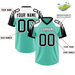 Bright Green Black Raglan Authentic Football Jersey 2
