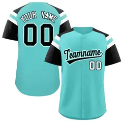 Bright Green Black Raglan Sleeves Contrast Baseball Jersey 1
