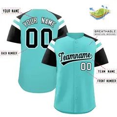 Bright Green Black Raglan Sleeves Contrast Baseball Jersey 2