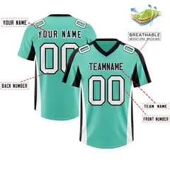 Bright Green Black Side Stripe Authentic Football Jersey 2