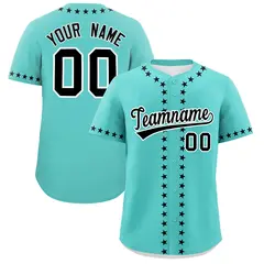 Bright Green Black Star Ribbing Authentic Baseball Jersey 1
