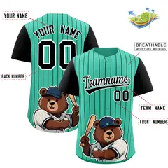 Bright Green Black Stripe Animals Graffiti Raglan Baseball Jersey 2