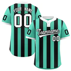 Bright Green Black Stripe Two-Button Softball Jersey