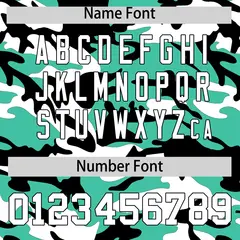 Bright Green Black White Camo Gradient Baseball Jersey 4