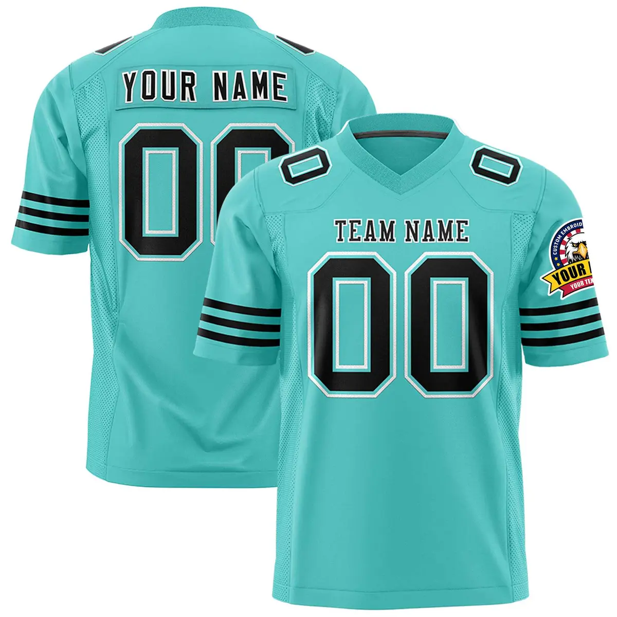 Bright Green Black-White Classic Authentic Football Jersey