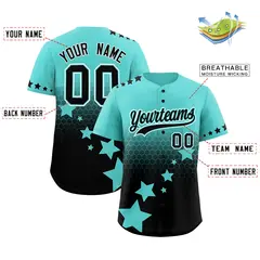 Bright Green Black White Rising Stars Gradient Baseball Jersey 2