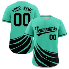 Bright Green Black Wind Mark Graffiti Baseball Jersey 1
