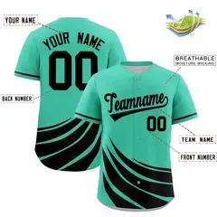 Bright Green Black Wind Mark Graffiti Baseball Jersey 2