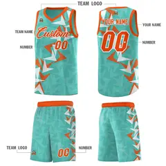 Bright Green Boomerang Pattern Basketball Jersey 5
