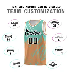 Bright Green Buckskin Brown Snow Mountain Beast Pattern Basketball Jersey 4
