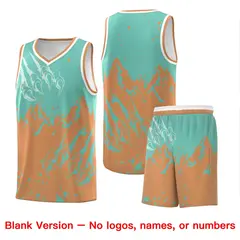 Bright Green Buckskin Brown Snow Mountain Beast Pattern Basketball Jersey 7