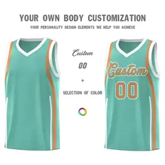 Bright Green Buckskin Brown White Ribbon Pattern Basketball Kit 3