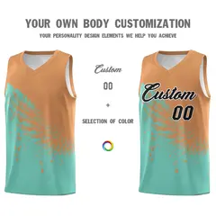 Bright Green Buckskin Brown Wing Pattern Basketball Jersey 3