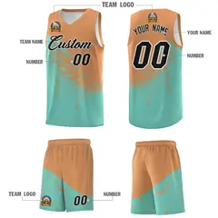 Bright Green Buckskin Brown Wing Pattern Basketball Jersey 5
