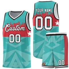 Bright Green City Silhouette Pattern Basketball Jersey