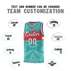 Bright Green City Silhouette Pattern Basketball Jersey 4