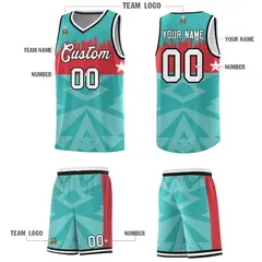 Bright Green City Silhouette Pattern Basketball Jersey 5