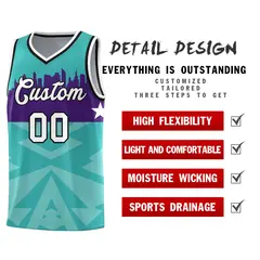 Bright Green City Silhouette Pattern Basketball Jersey 2