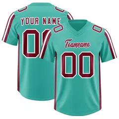 Bright Green Crimson and White Side Stripe Football Jersey