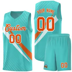 Bright Green Diagonal Pinstripe Color Block Basketball Jersey 1