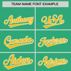 Bright Green Gold Baroque Style Baseball Jersey 3