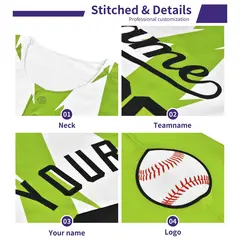 Bright Green Gold Baroque Style Baseball Jersey 5