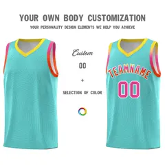 Bright Green Gold Wave Pattern Basketball Uniform Jersey 3