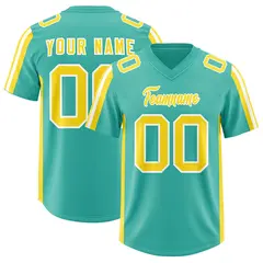 Bright Green Gold White Side Stripe Football Jersey