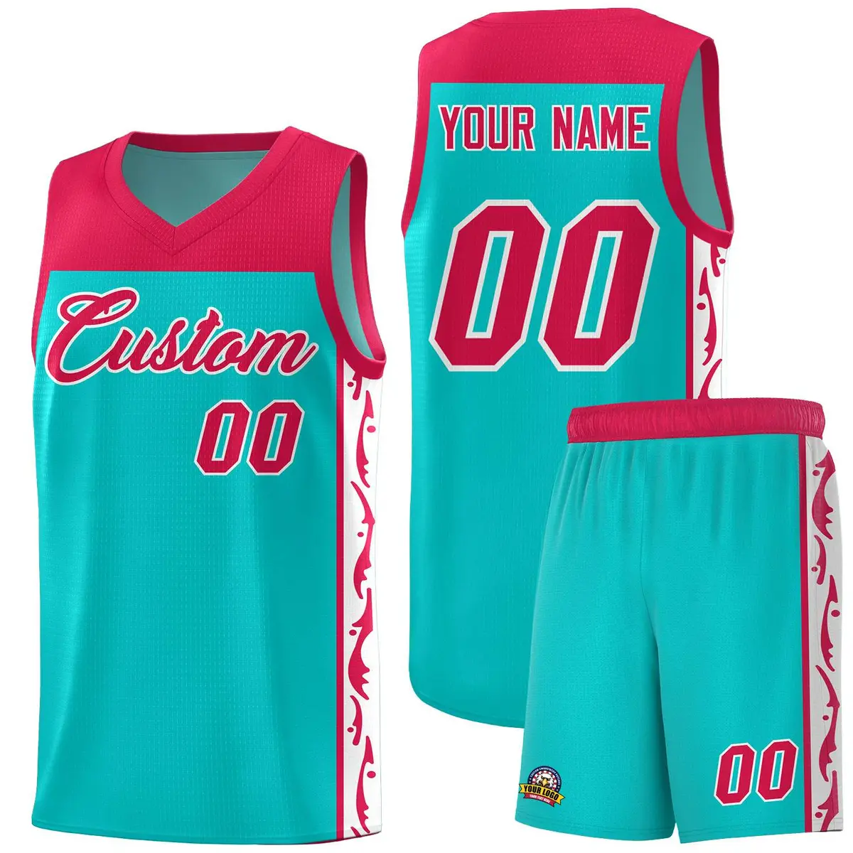Bright Green Graffiti Side Pattern Basketball Jersey