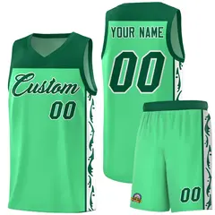 Bright Green Graffiti Side Pattern Basketball Jersey 1