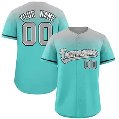 Bright Green Gray Gradient Fashion Baseball Jersey 1