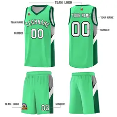 Bright Green Kelly Green Side Design Basketball Jersey Sets 5
