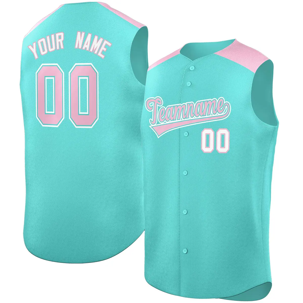 Bright Green Light Pink Classic Sleeveless Baseball Jersey