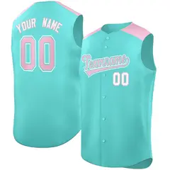 Bright Green Light Pink Classic Sleeveless Baseball Jersey 1