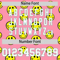 Bright Green Light Pink Graffiti Gradient Smile Baseball Jersey 4