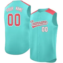Bright Green Light Red Classic Sleeveless Baseball Jersey 1