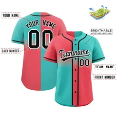 Bright Green Light Red Symmetrical Gradient Baseball Jersey 2