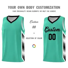 Bright Green Mosaic Gradient Basketball Jersey 3
