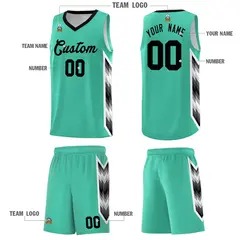 Bright Green Mosaic Gradient Basketball Jersey 5