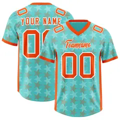 Bright Green Orange All Star Graffiti Pattern Football Jersey 1