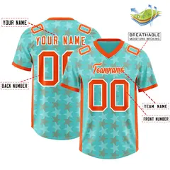 Bright Green Orange All Star Graffiti Pattern Football Jersey 2
