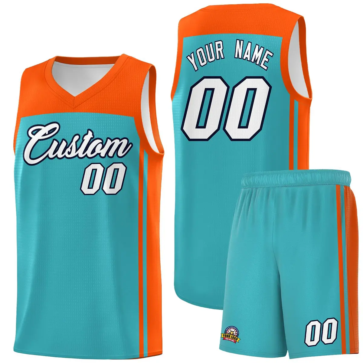 Bright Green Orange Classic Sets Basketball Jersey