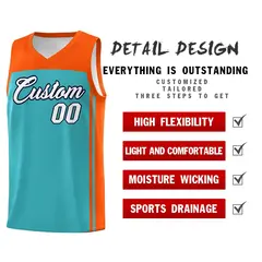 Bright Green Orange Classic Sets Basketball Jersey 2